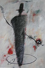 série Figures d’attente, acrylique sur papier, 110×100 cm